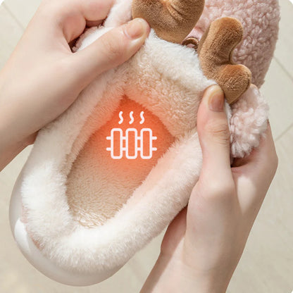 Christmas Shoes Winter Home Slippers Elk Soft Cozy Bedroom Slipper Slip on House Shoes