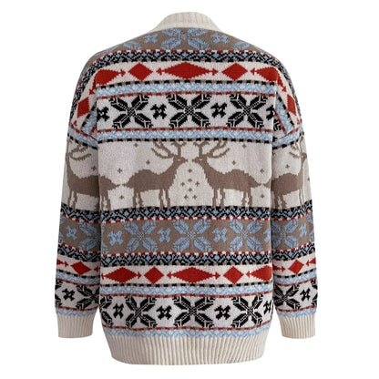 Ugly Christmas Sweater 2024 Women Knitted Sweater Xmas New Years Reindeer Elk Knitwears Jumper Top Autumn Winter Pullover